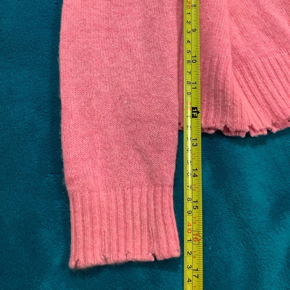MINNIE ROSE 100% cashmere oversized frayed edge hoodie sweater - Picture 7 of 12
